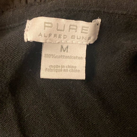 Vintage Pure Alfred Sung Medium Women’s Cardigan Black Cotton Ruffle - Picture 4 of 7